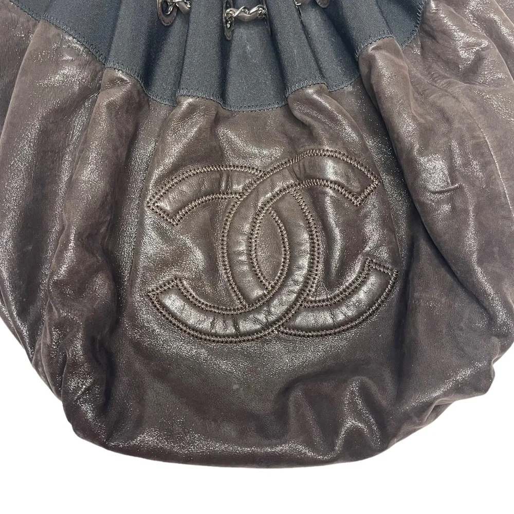 Stretch Spirit Large Cabas Hobo Bag brown lambskin leather